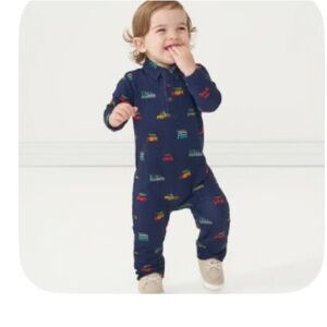 Little sleepies tree traffic polo romper long sleeve size 3-6 month‎ NWT
